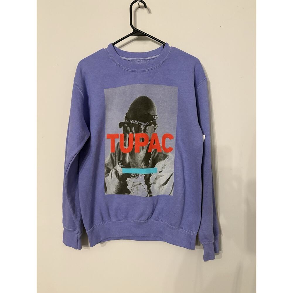 TUPAC Unisex Sweatshirt Purple Graphic Long Sleeve 2PAC Tag Size SM Coachella